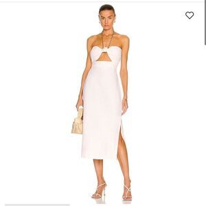NWT ADRIANA DEGREAS Montaigne Cut-Out Midi Dress Large